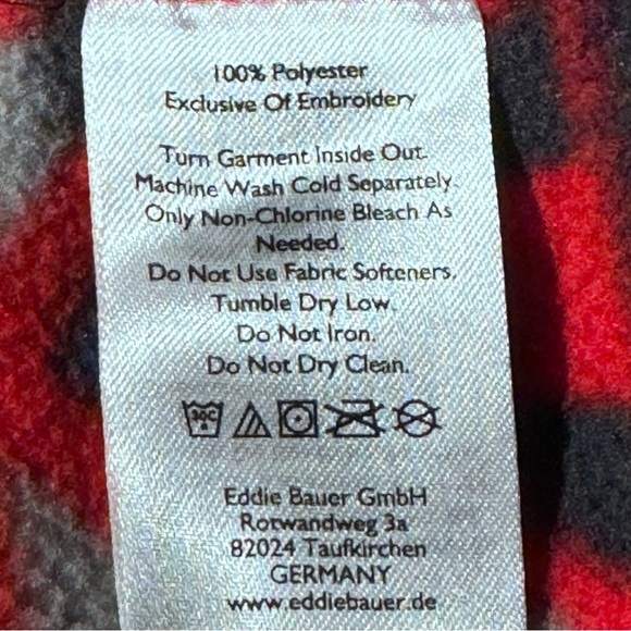 Eddie Bauer Men’s Fleece Sweater T2XL Red Geometric Pattern - Picture 11 of 14